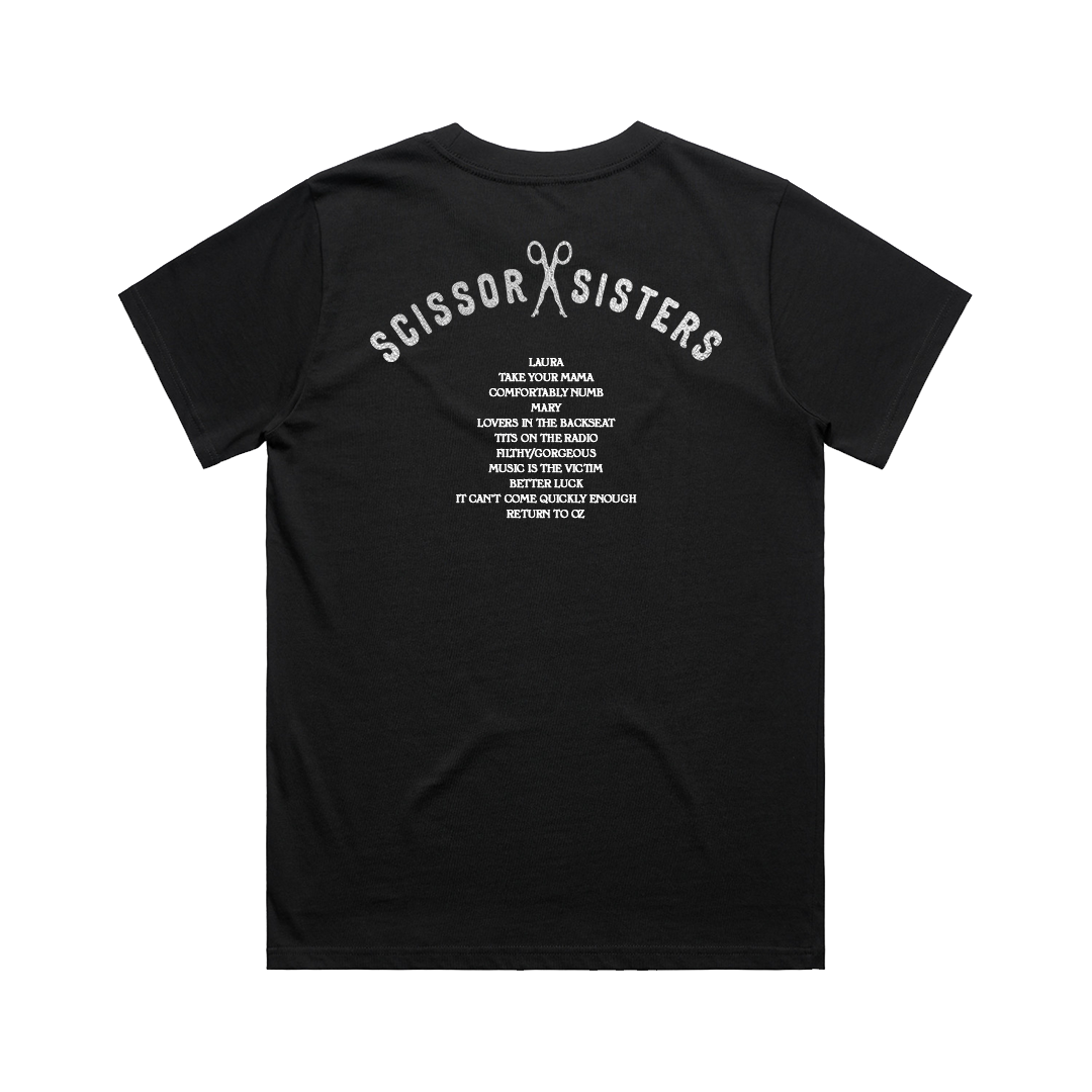 Scissor Sisters - Silver Foil Black Tracklist T-shirt